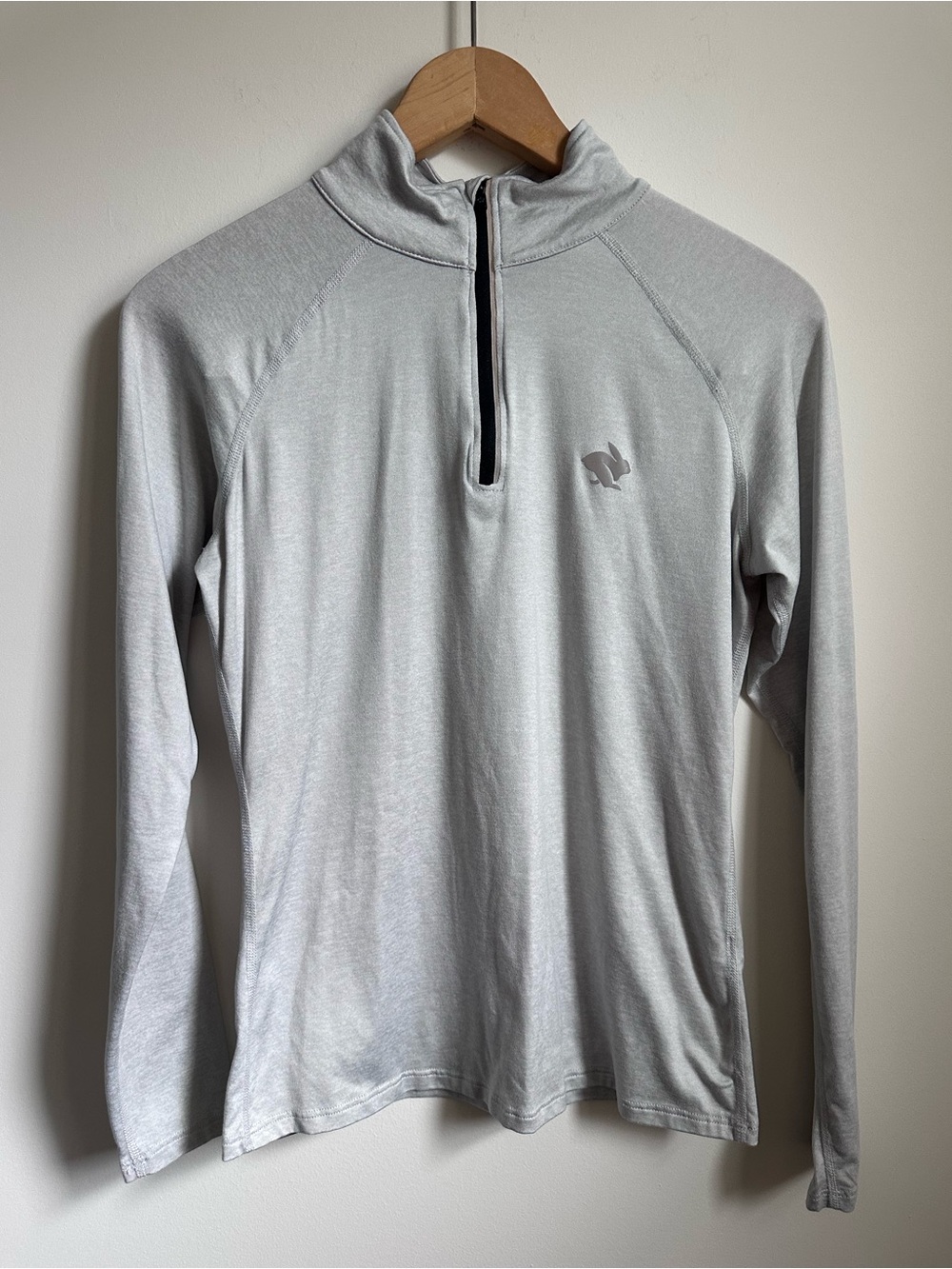 Rabbit Quarter Zip Running Pullover Gray Long Sleeve Athletic Top S - Picture 2 of 16